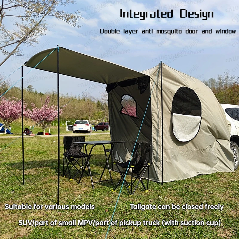 

Многофункциональная водонепроницаемая палатка для задней части автомобиля, удлинитель для велосипеда, навес для кемпинга на открытом воздухе, навес для внедорожника, большая навес для прицепа на крышу