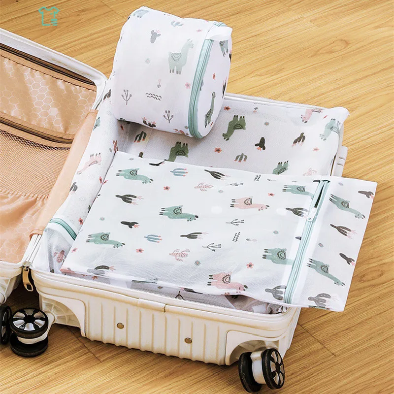 7 Sizes Laundry Bag for Dirty Clothes Underwear Bra Washing Bags Cartoon Alpaca Travel Portable Organizer Bag Bra Laundry Basket 5