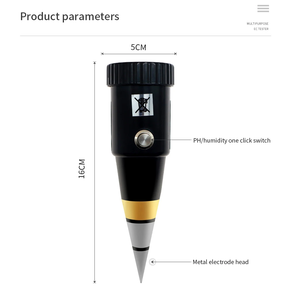 Soil Moisture PH Meter Acidity Humidity Tester Metal Sensor Probe 3~8ph No Battery Hygrometer for Planting Garden Tool soil moisture sensor soil tester ph meter