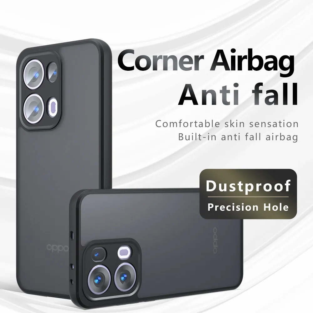 ELVEV Shockproof Frosted Matte Back Cover with Lens Protection