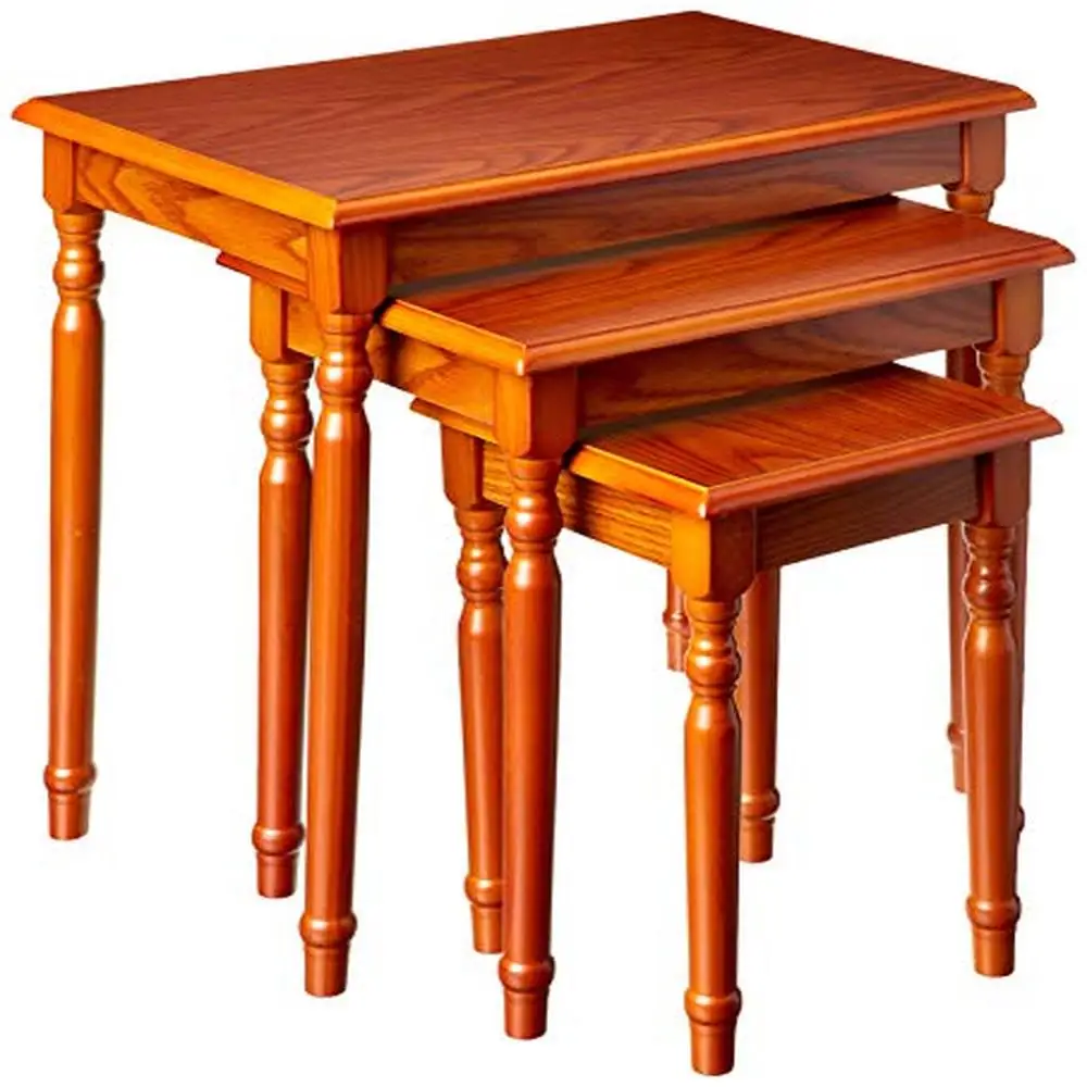 

Classic Oak Nesting End Table Set Vintage Contemporary Cottage & Country Mix 3-Piece Hardwood Set 22.10" x 14.20" x 18.90