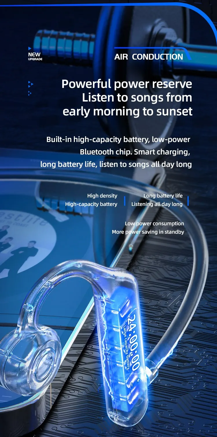 G25 Wireless Headset Bluetooth Earphone Headphones 5.3 Bone Conducting OpenEAR Large Capacity Battery Stereo Waterproof Earbuds S4d20080dc56b4ae5837d6a1f980cce98v