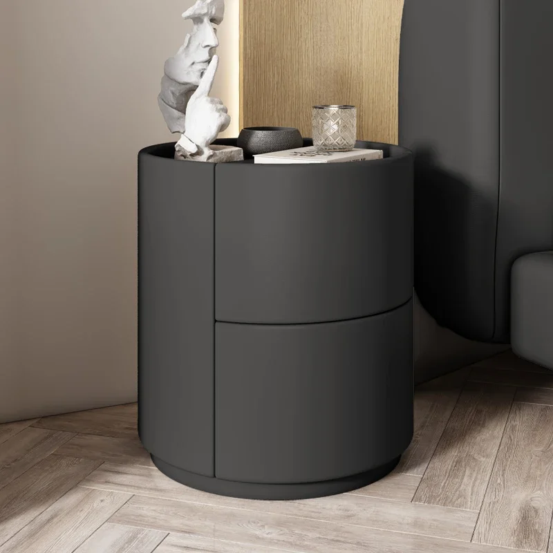 

Bedroom Cabinets Storage Nightstands Wooden Bedside Table Low Nordic Nightstands Circular Coffee Mesita De Noche Home Furniture
