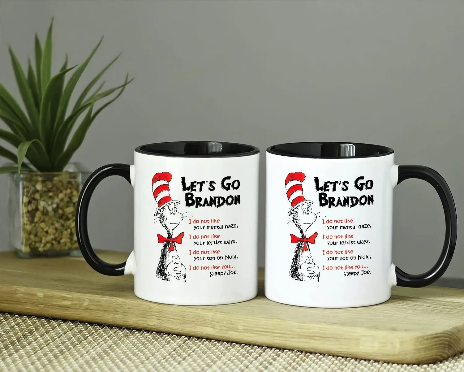 Seuss Lets Go Brandon 15 Oz Ceramic Coffee Cup 