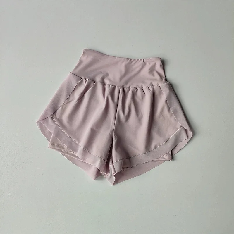 Damen-Yoga-Sportshorts, lockere Mesh-Fake-Zweiteiler, blendfrei, atmungsaktiv, lässig, zum Laufen, für Fitness – Detail 9