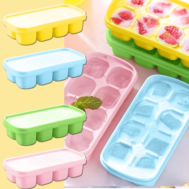 Ice Cube Trays 4 Pack Easy Release Silicone & Flexible 8 Ice Cube