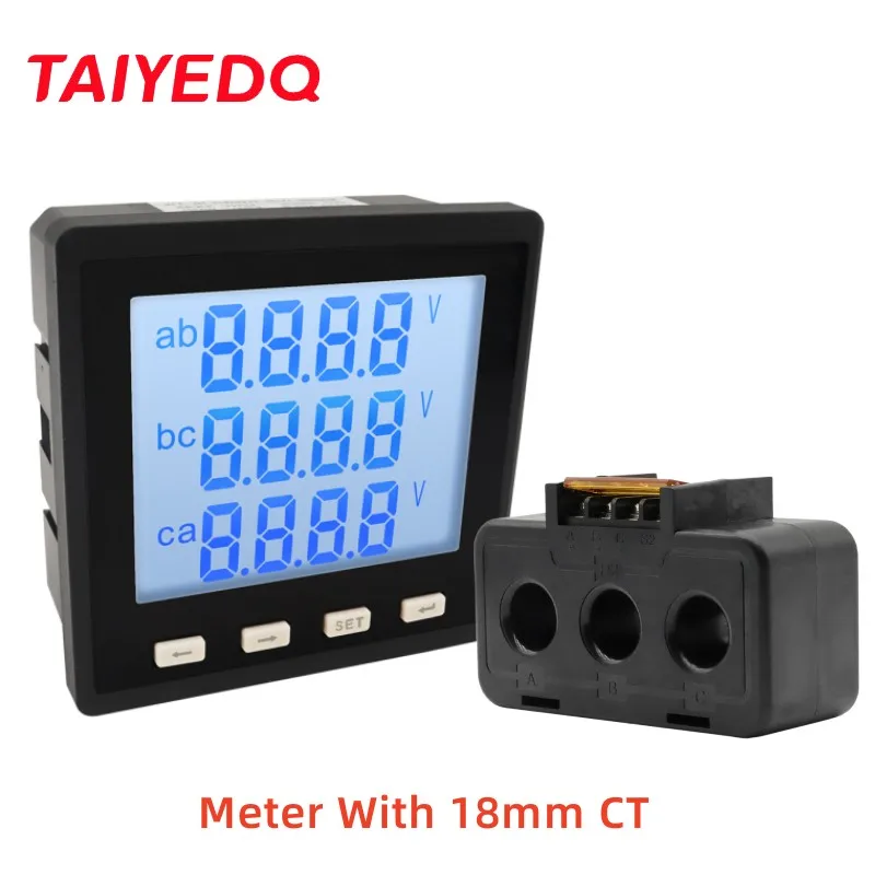 RS485400V3PhaseMultifunctionDigitalLCDDisplayVoltmeterAmmeter