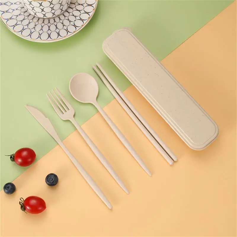 Cutlery set Western style cutlery set Picnic cutlery set Camping cutlery set Wooden cutlery set Portable Kitchen Accessories Easy To Clean Light 8 Colors Reusable Silverware Set Cutlery Set