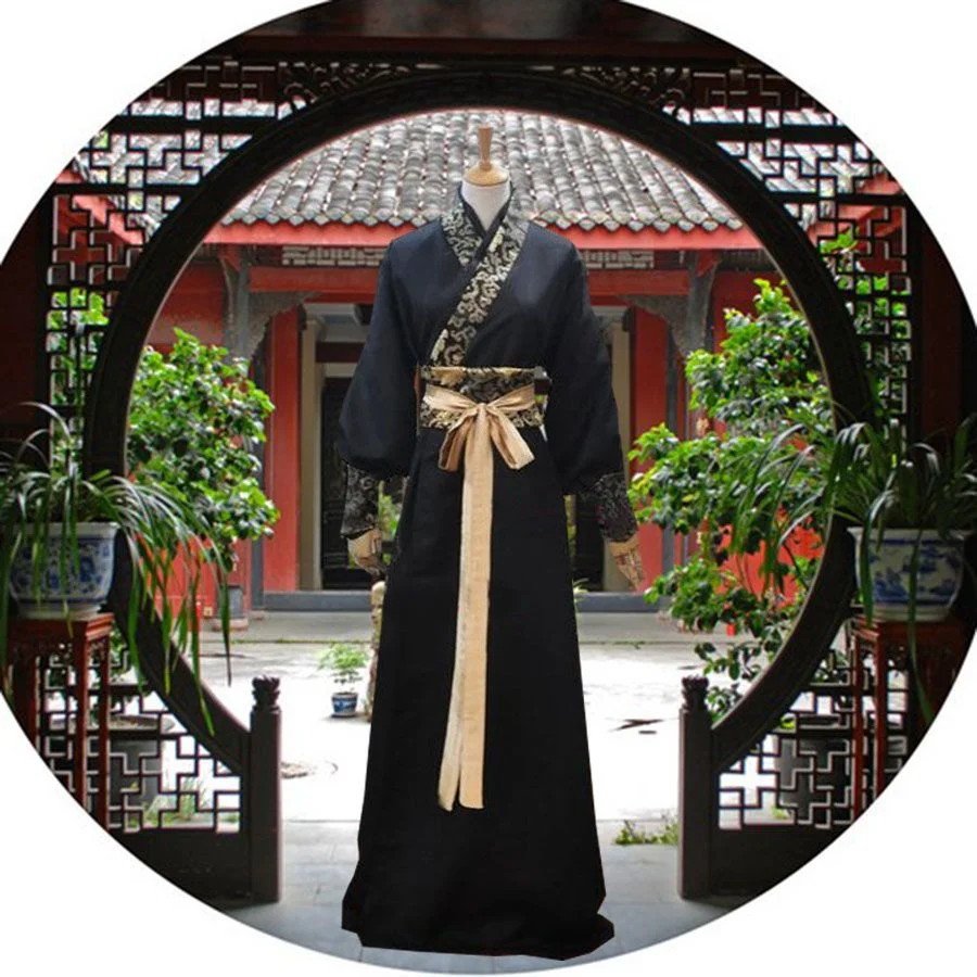 Chinese Traditional Costumes Chinese silk robe ancient knight men aldult Kimono Vintage Ethnic stage cosplay Dance Hanfu