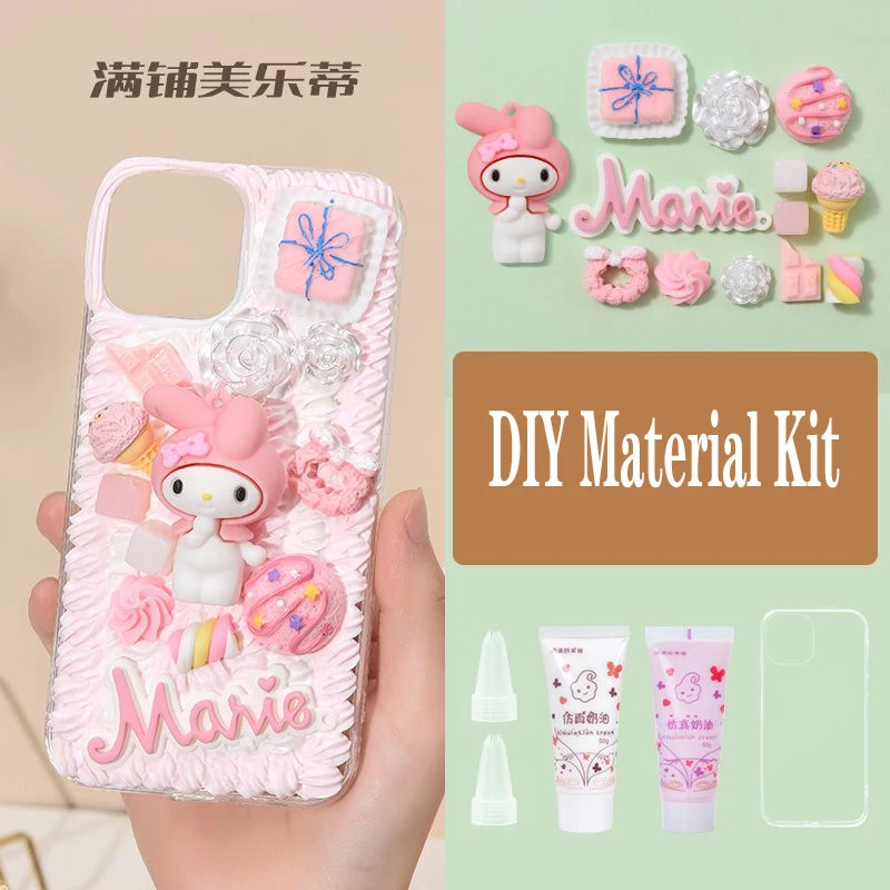 Sanrio Kuromi Manual Diy Material Kit Phone Case For Iphone 14 13