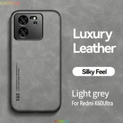 Luxury Shockproof Phone Case with Built - in Magnetic Car Holder for Xiaomi 13T Pro (Light Gray)