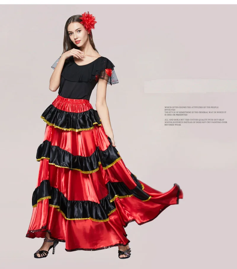 Gonna Danza Del Ventre 720 Gradi - In Chiffon E Raso, Strati Volant, Elastica In Vita - Foto 9