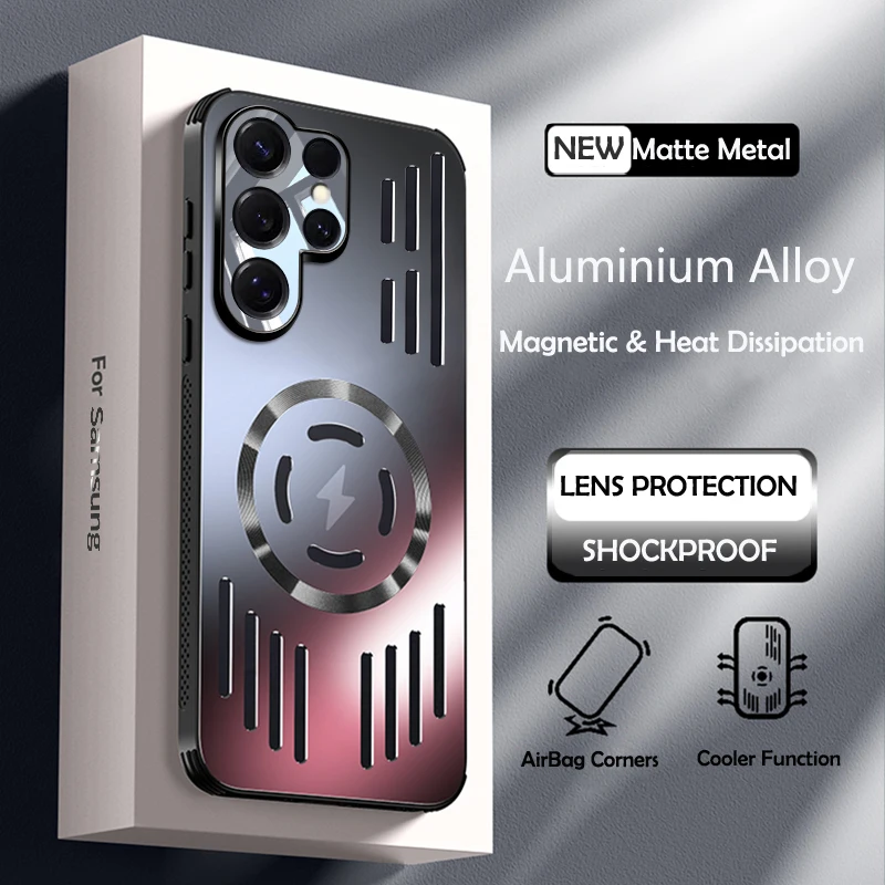 Premium Metal Heat Dissipation Magnetic Wireless Charger Protective Case
