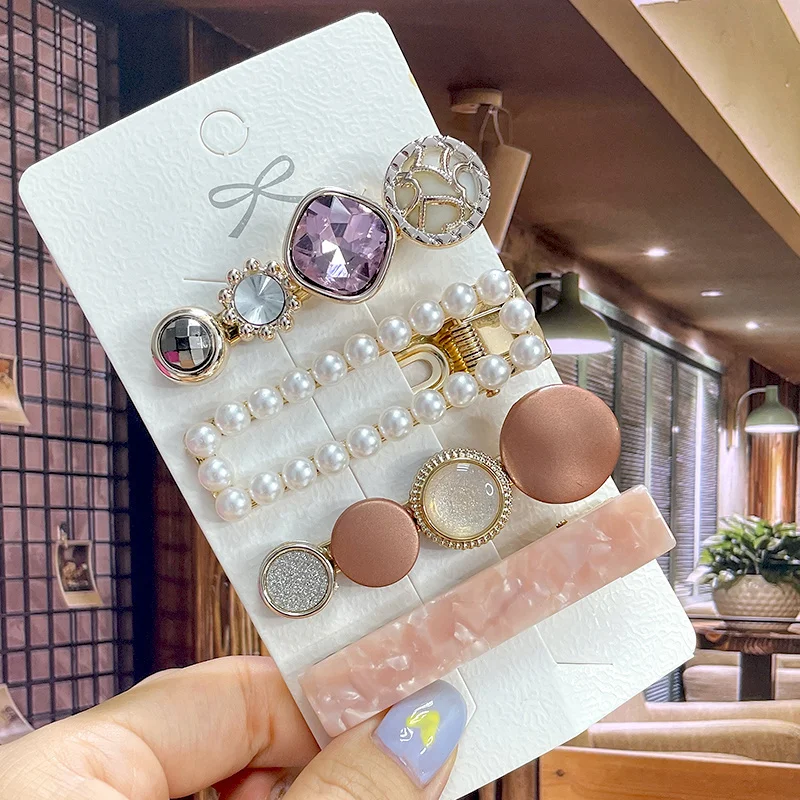 Neue Mode Perle Haar Clip Für Frauen Mädchen Mode Geometrische Strass Haarnadel Barrettes Headwear Schmuck Haar Zubehör – Detail 11