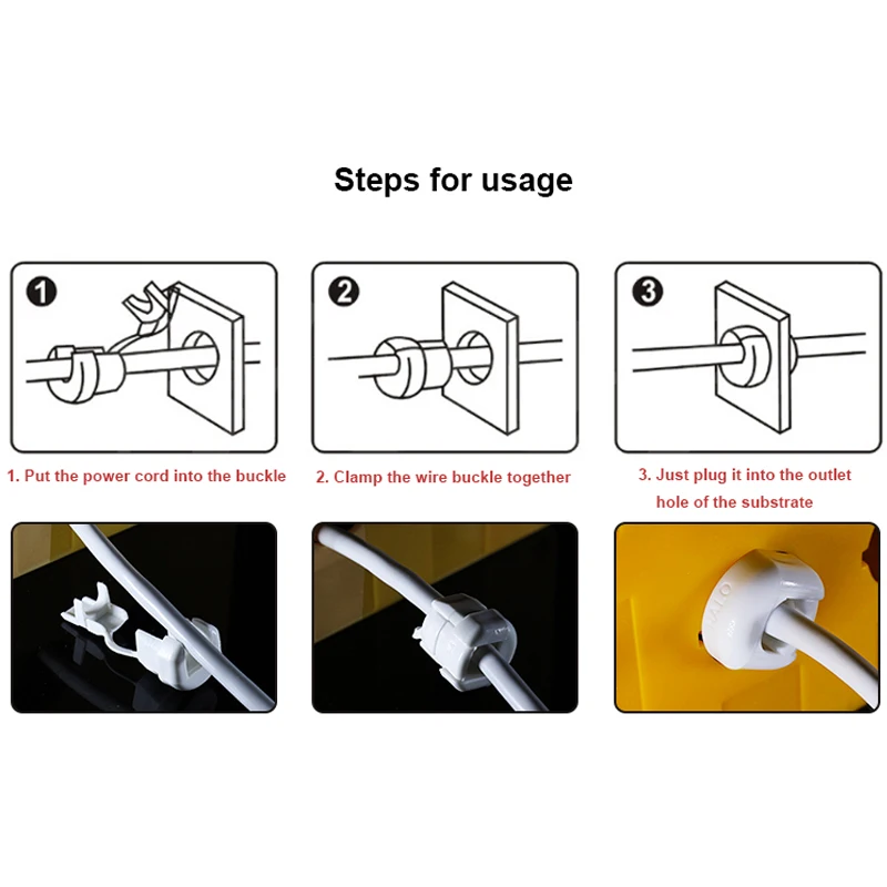 Nylon Power Cord Buckle Protection Wire Sleeve Chassis Wire Clip Fixed Buckle Plastic Card 2P-4 6N-4 4N-4 7N-2 8P-2 cable clip cable pipe clamp