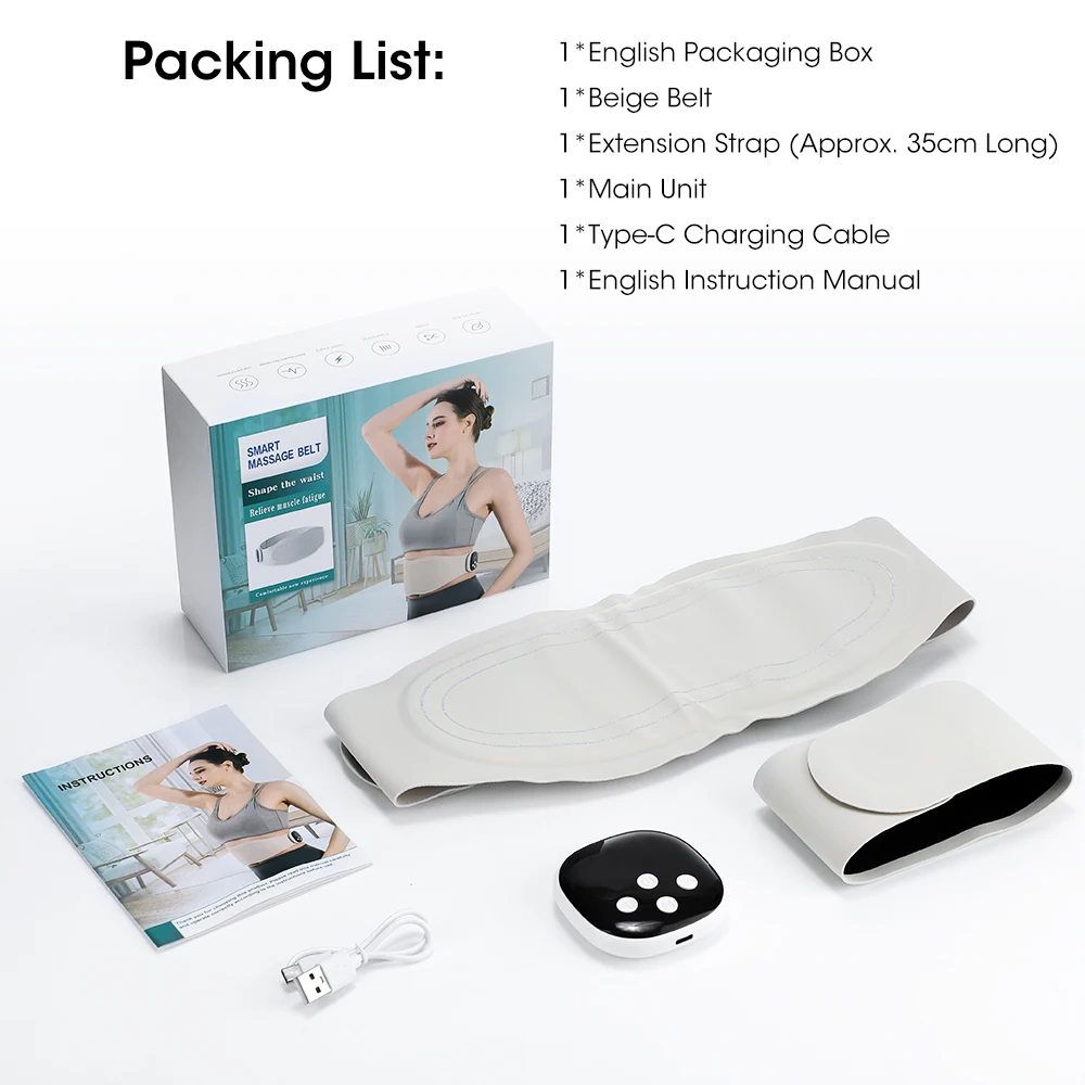 Electric Waist Massager Lower Back Toning Belt – Vibration & Hot Compress