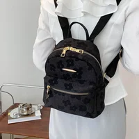 PU Leather Shoulder Mini Small Backpack Multi-Function Ladies Phone Pouch Pack Flower Print Ladies School Backpack Bag for Women 3