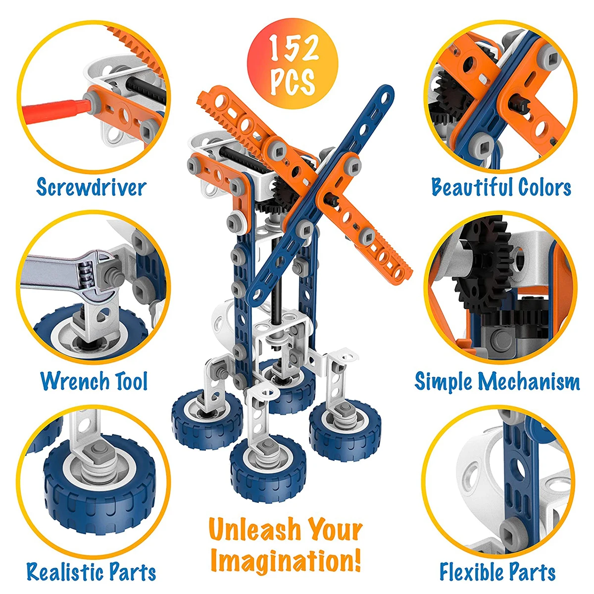 Brastoy Building Blocks 152 Parts Learning Set Children's STEM Toy For Children — view 3