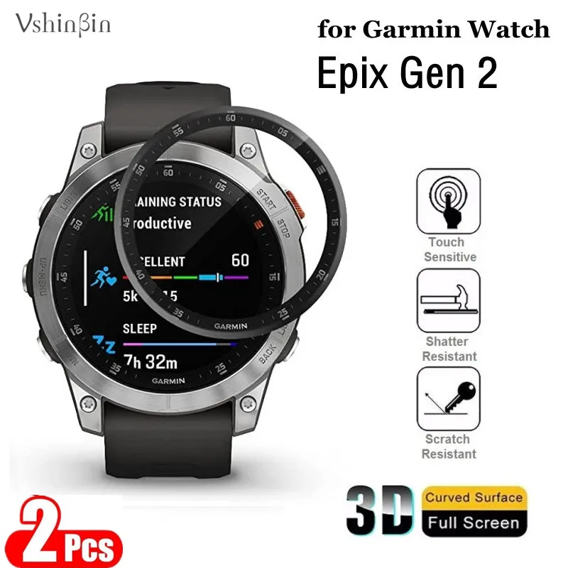 2pcs 3d Curved Soft Screen Protector For Garmin Epix Gen 2 Smart Watch