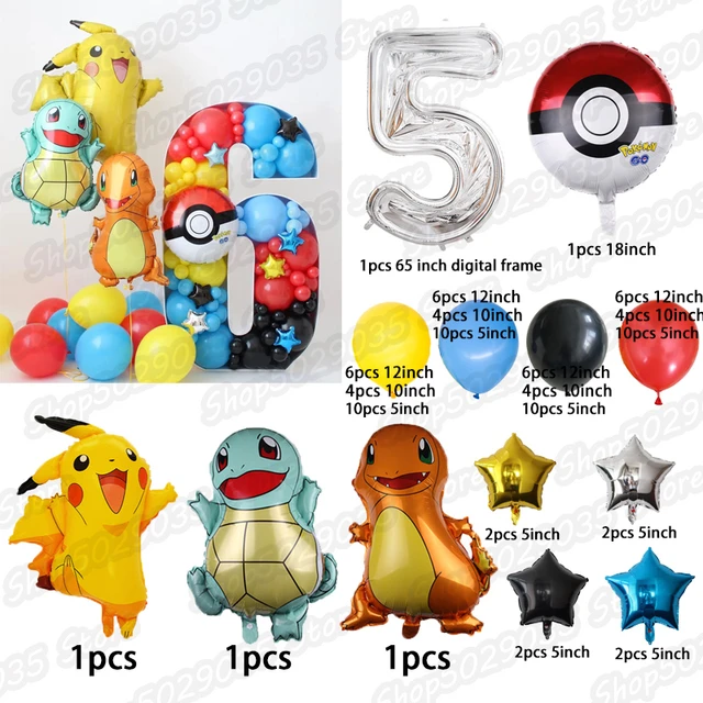 Anime pokemon desenhos animados pikachu tema festa decoração fundo pokemon  anime figura festa suprimentos decoração crianças brinquedos presente de  natal - AliExpress