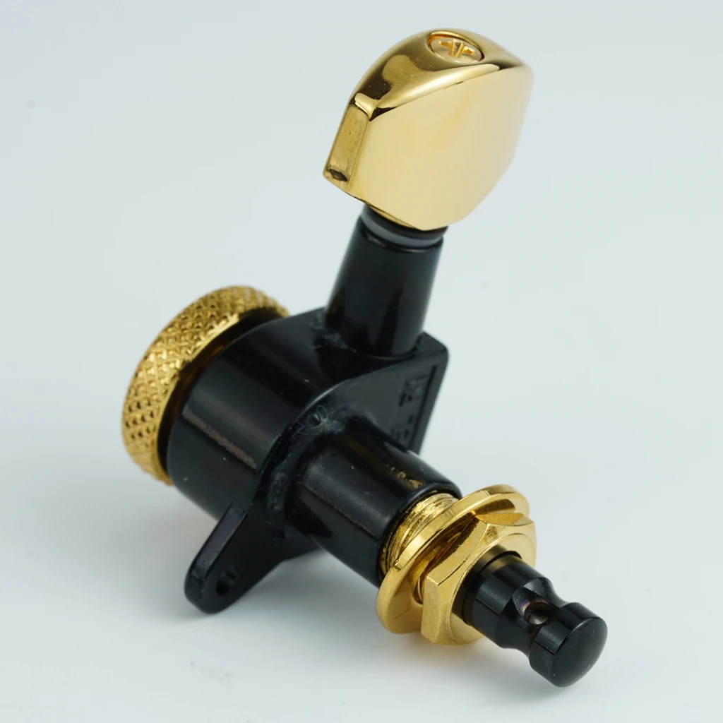 Guyker Guitar Locking Tuners - 1:18 Lock String Tuning Pegs, Black & Gold Finish