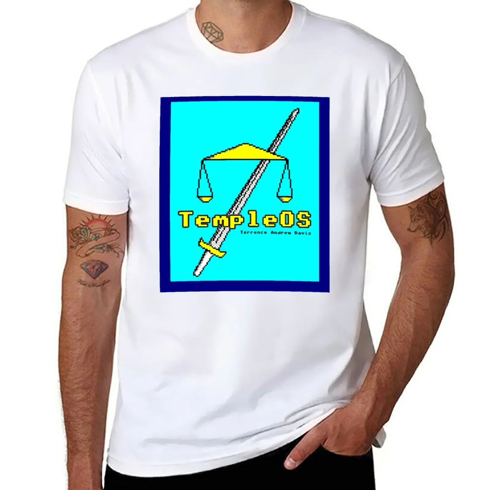 

New TempleOS - Terry Davis - Operating System T-Shirt hippie clothes Short t-shirt mens t shirts pack