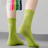 3 Pairs Yoga Socks for Women Cotton Simple Solid Mid Calf Sports Socks Pilates Socks Dance Fitness Training Cushion Yoga Socks 6