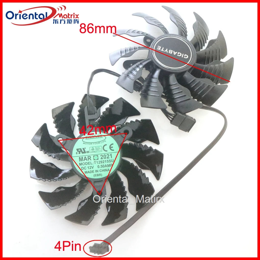 

Free Shipping T129215SU 12V 0.50A 86mm 4Pin For Gigabyte R9 380X 390 G1 GAMING Graphics Card VGA Cooling Fan