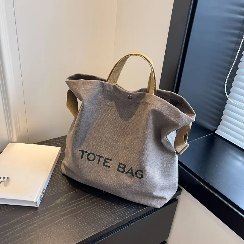 High Quality Women Canvas Shoulder Bag 2023 Shopping Bags Students Book Bag Cotton Cloth Handbags Large Tote For Girls Wallet