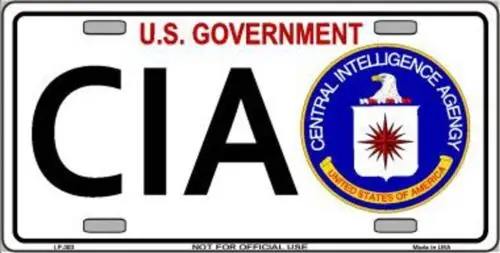 CIA U.S. Government License Plate Metal Tin Sign Picture Plaque Art Wall Decor