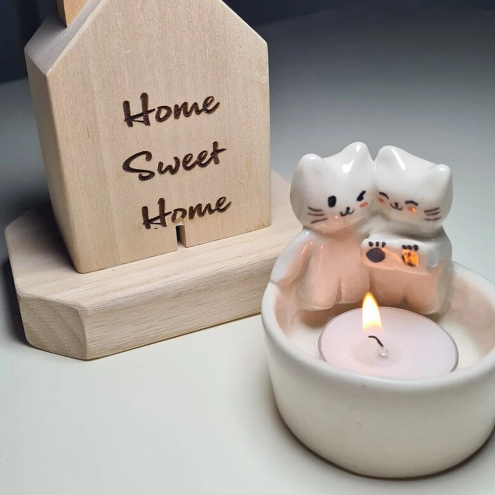 Cat/Dog/Rabbit/Fox Aromatherapy Holder Warming Paws Candlestick Holder Cute Scented Light Holder Cartoon for Animal Lovers