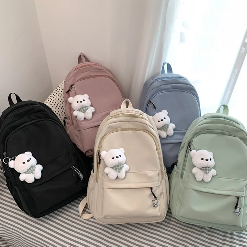 Gatto Nero Rosa Zaino Studente Lettera Borsa per libri Ragazza Borsa da scuola per laptop Borsa da viaggio per adolescenti Zaino Borsa per computer universitario unisex - immagine 6