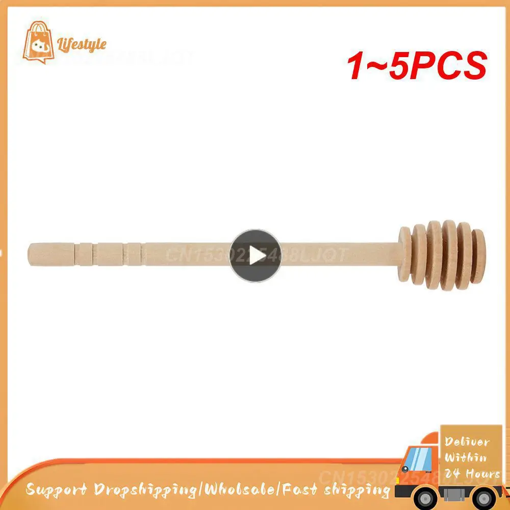 1 ~ 5 Pezzi Mini Cucchiaio Di Miele In Legno Eco-Friendly Manico Lungo Bastoncino Di Miscelazione Strumento Da Dessert Barra Di Agitazione In Legno Pe