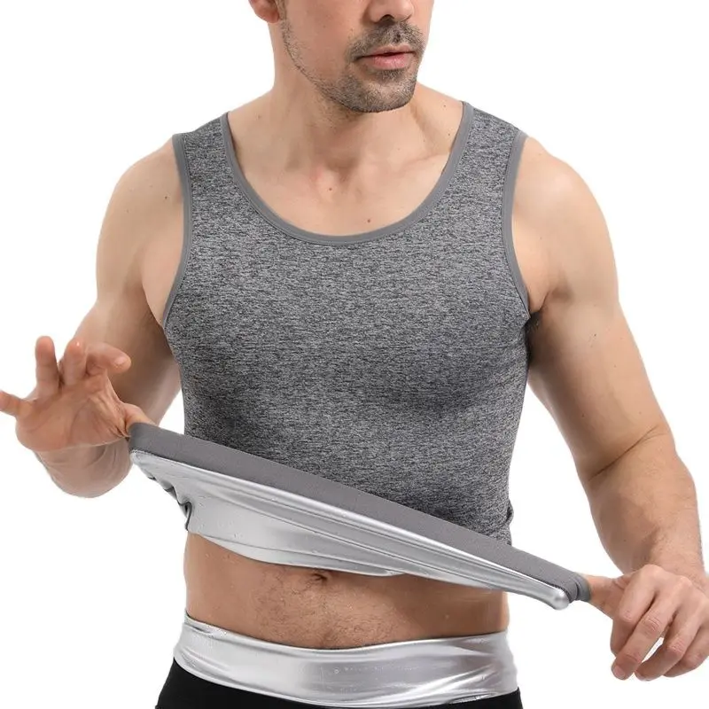 Men Sauna Shaper Vest Thermo Sweat Shapewear Tank Top Slimming Vest Waist  Trainer Corset Gym Fitness Hot Workout Shirt