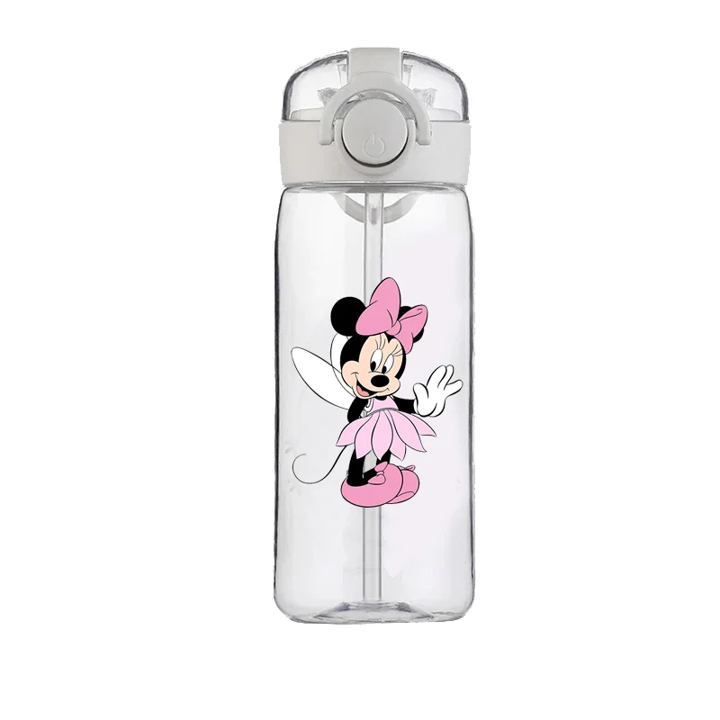 400ML Cartoon Disney Straw Plastic Cup Large Capacity Couple Student Cute Simple Portable Minnie Mickey Easy Cup Birthday Gift 4