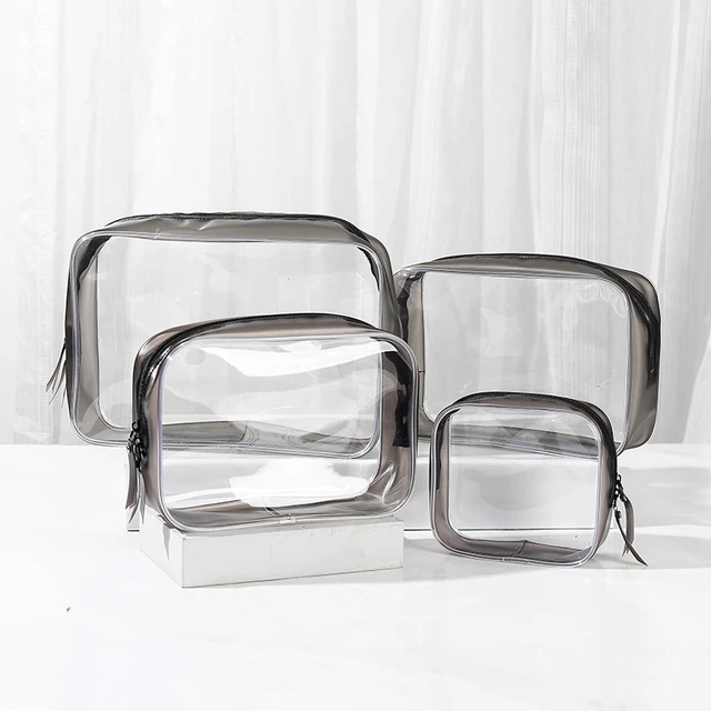 Makeup Bag PVC Clear Organizer Cosmetic Bags Travel Portable Brush Case  Storage Set Transparent Pen Bag Bath Toiletry Wash Bag - AliExpress