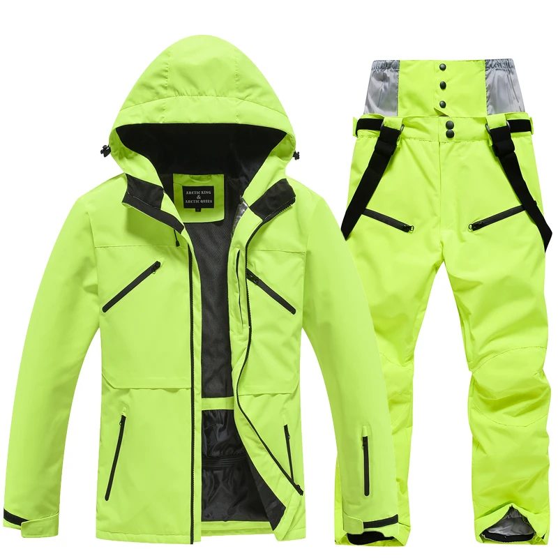 Waterproof Snow Suit for Men and Women Windproof Costumes Snowboarding Clothing Ski Sets Winter Jackets and Pants -30 Warm ski wear
