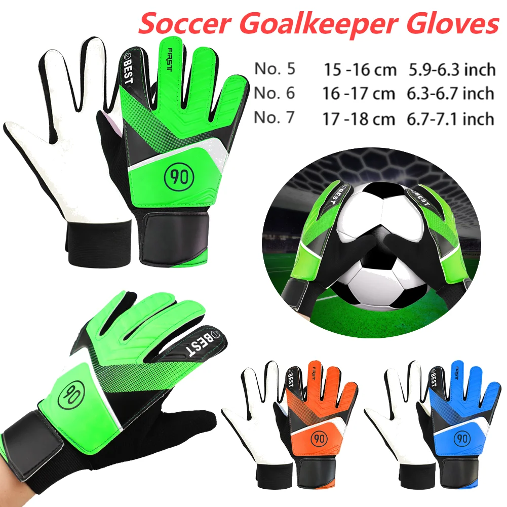 1 Pair Kid Soccer Football Goalkeeper Gloves Finger Protection Children Gloves Anti-Slip Glove Goalkeeper Gloves