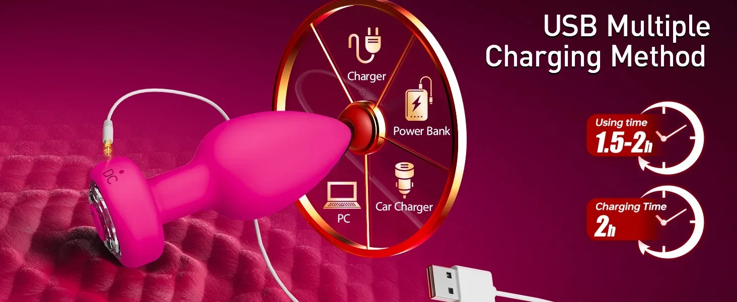 Plug anal vibrant connecté par app avec télécommande et stimulateur clitoridien_voghion.com