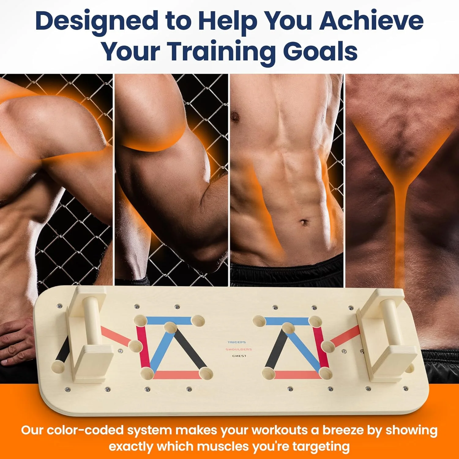 Multi-Function Fitness Wooden Push-Up Board Kit With Pilates Bar Resistance Ba Sets Foldable Stand for Sports & Entertainment