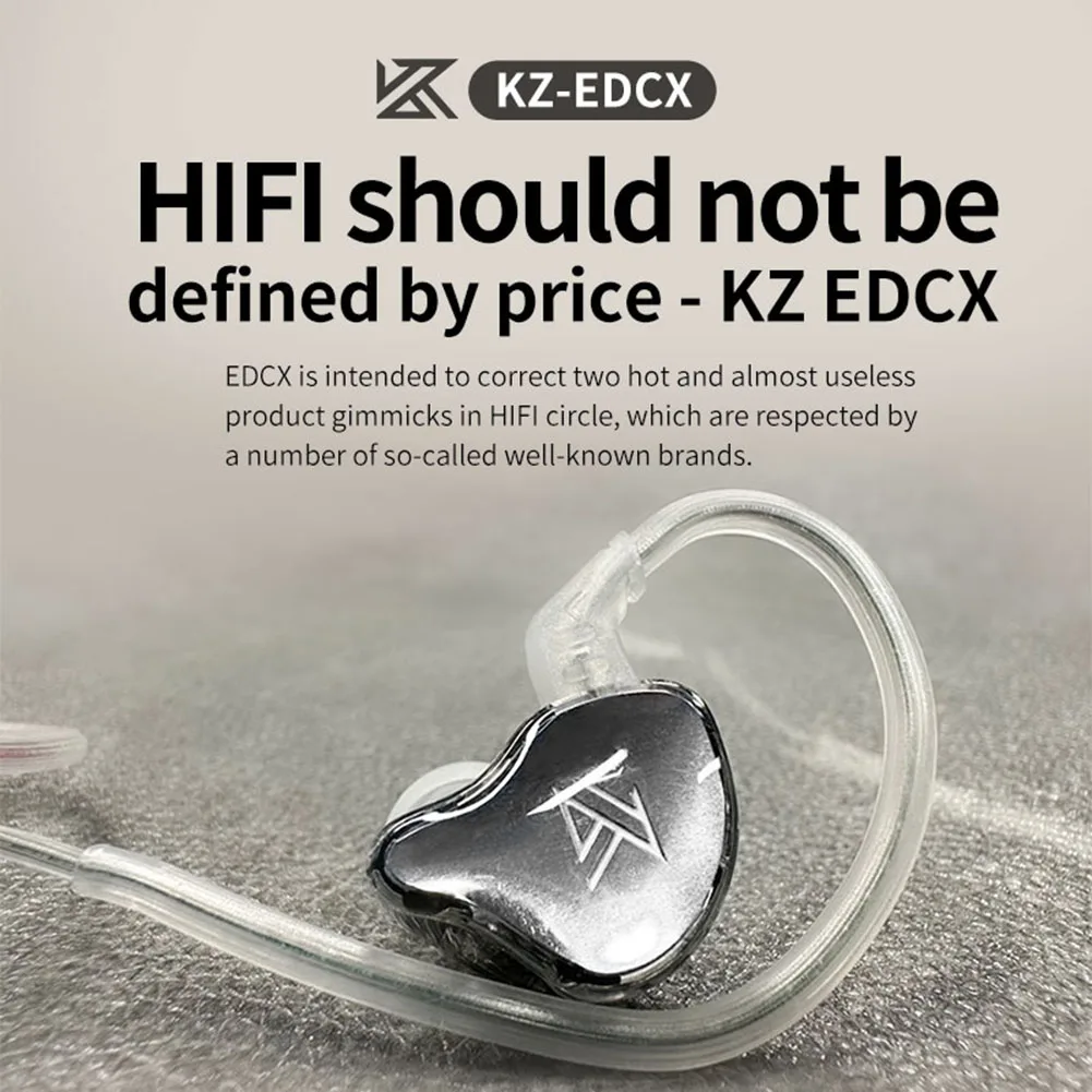 KZ EDCX In Ear Headphones Dynamic Wired Headphone Noise Cancelling 3.5mm Plug Stereo Earbuds for Music Sport Game 4