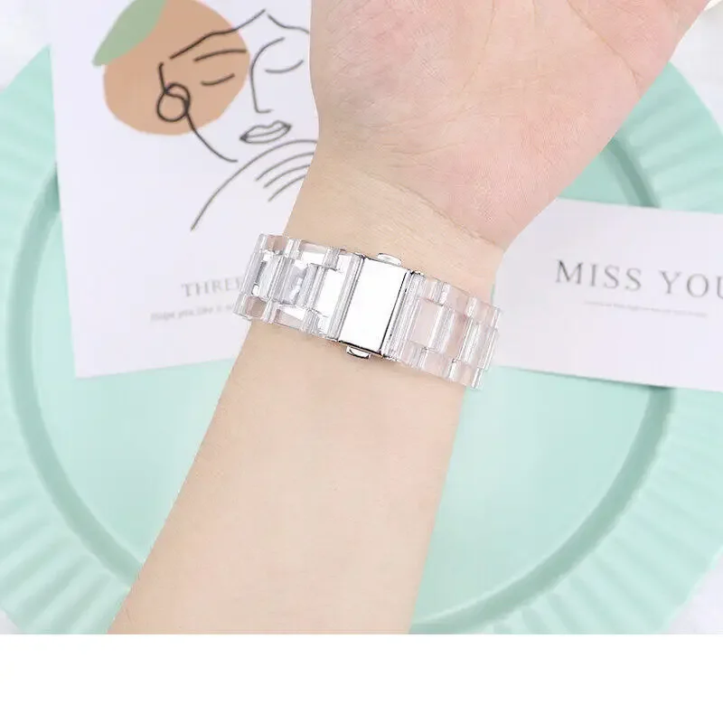 Colorful Transparent Resin Watchband - Fashion Bracelet Strap