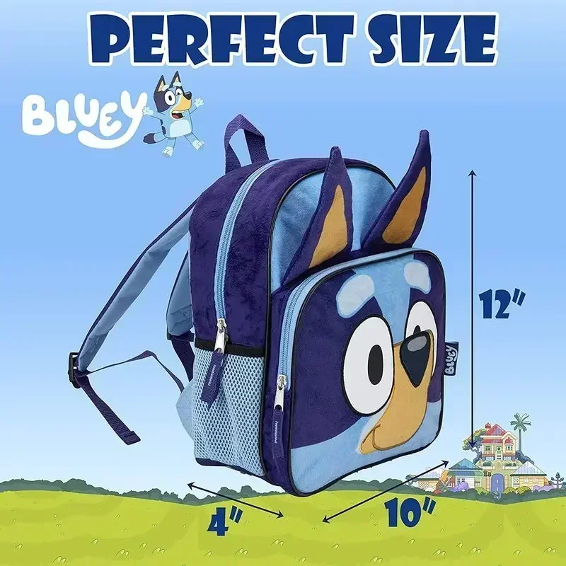 Bluey Dog Plush Backpack – Simple Oxford Cloth Schoolbag with Front Pocket, Early Education Preschool Bingo Dog Bag 3