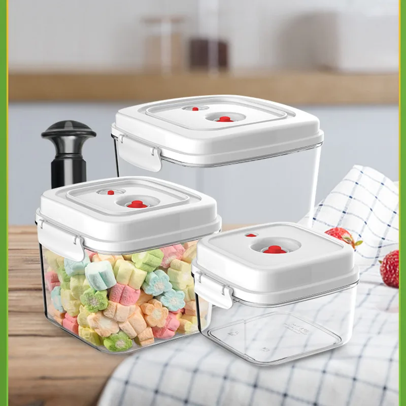 

Вакуумный контейнер для вакуумного упаковщика, банки для еды с вакуумным насосом, коробка для хранения кофе, квадратные пластиковые банки, кухонные аксессуары