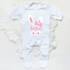 Personalised Easter Baby Romper Custom Name Infant Outfits Clothes Boy Girl Holiday Party Sleepsuit Cute Bunny Newborn Romper 5