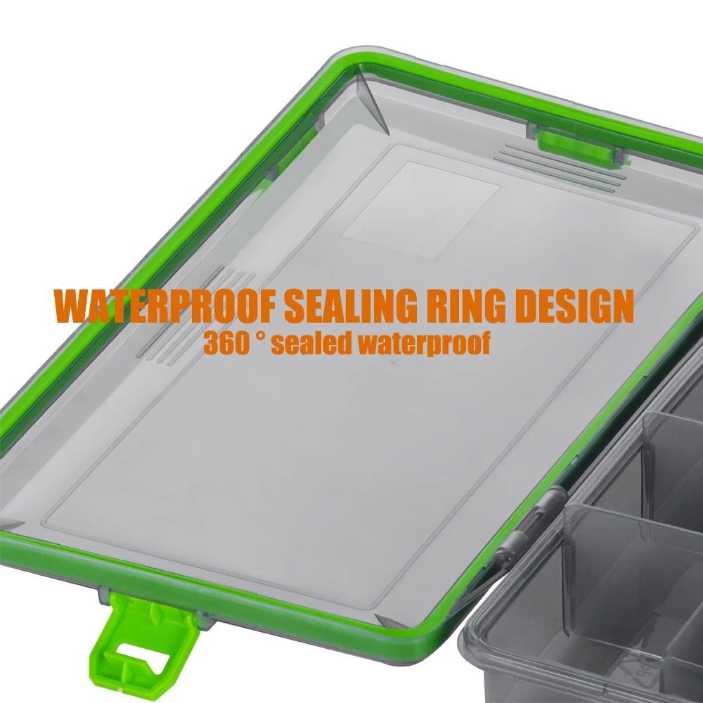 Fishing Tackle Box CAZULO Waterproof Fishing Gear Bait Hook Storage