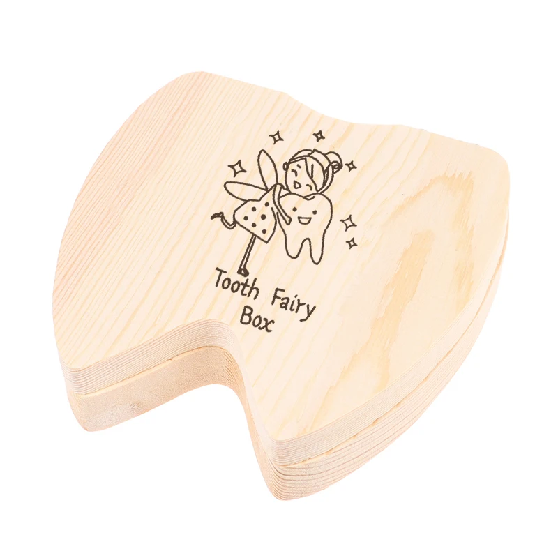 

Tooth Fairy Box for Boys and Girls Wooden Baby Teeth Fairy Holder for Kids Tooth Saver Box Toothfairy Keepsake Birthday Gift M