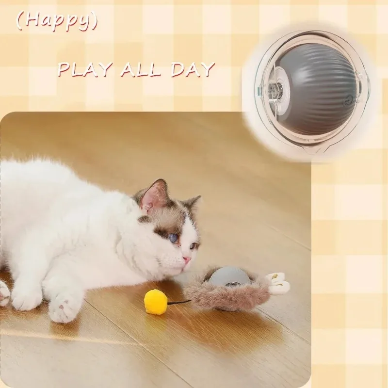 Interactive Cat Toy with 3 Modes New Cat Interactive Ball Toy  Auto on/Off Motion Activated Fun Hide & Seek Game for Cats Dogs