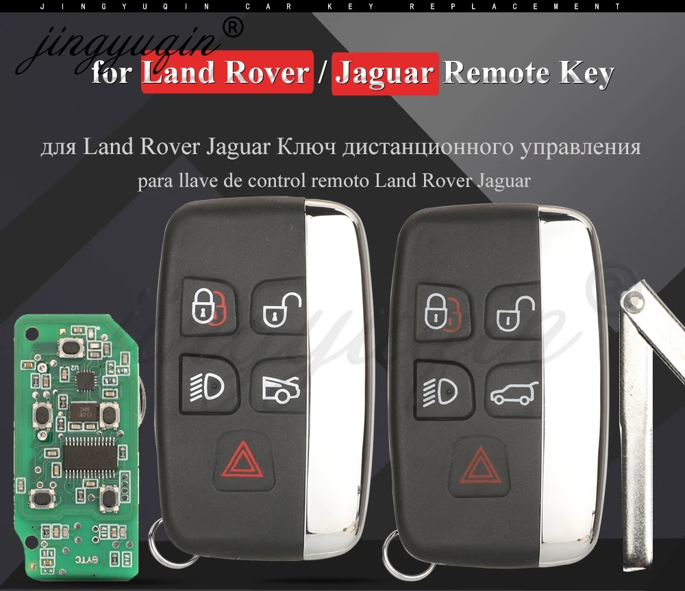 Jingyuqin Bearbeitbarer ID 433 MHz Fernbedienung Autoschlüssel für Jaguar XJ XF XE F PACE Land Rover Range Rover Sport Vogue Evoque Velar KOBJTF10A – Detail 4