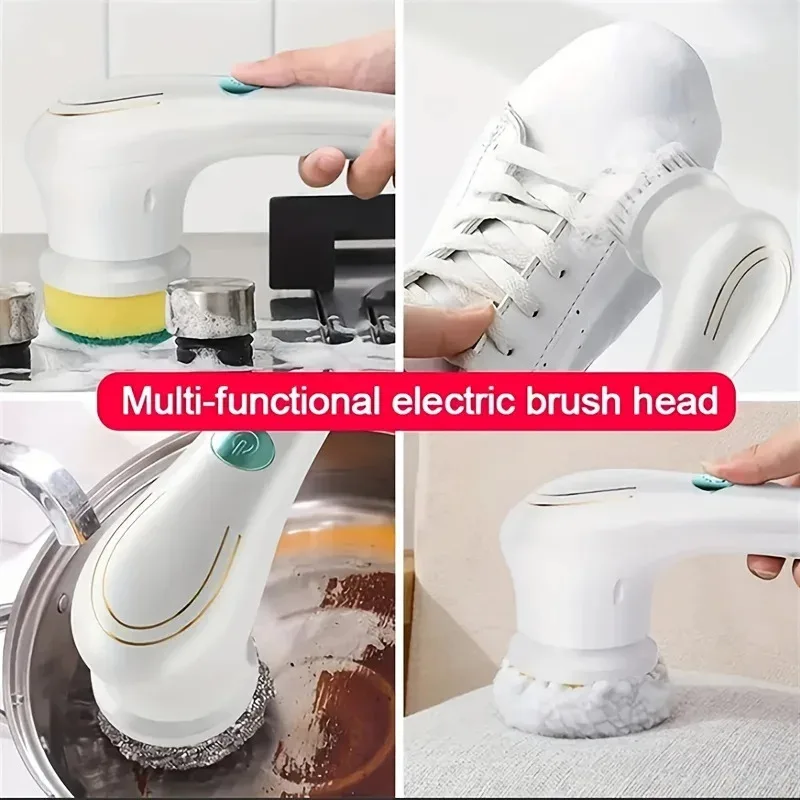 Five in One Multifunctional Electric Cleaning Brush for Bathroom Washing and Kitchen Cleaning Tools 2